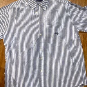 Nautica Blue and White Casual Button Down Shirt